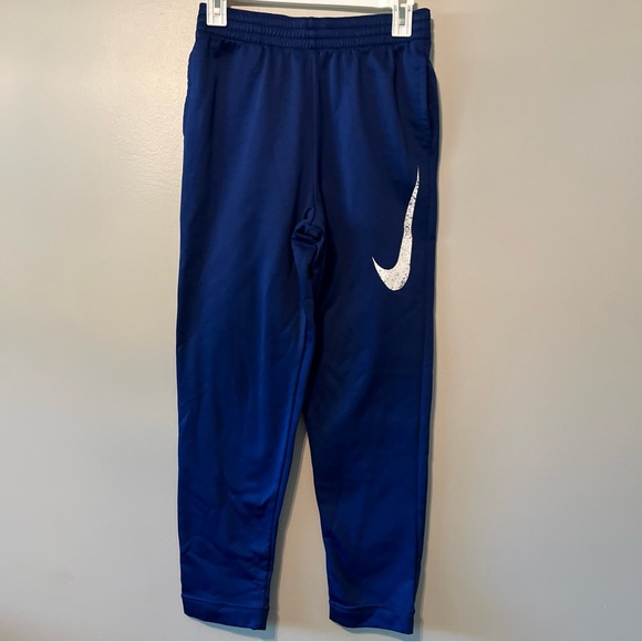Nike Youth XL Boys Therma Fit Elastic Waist Blue Pants Joggers Sweatpants - Picture 1 of 5